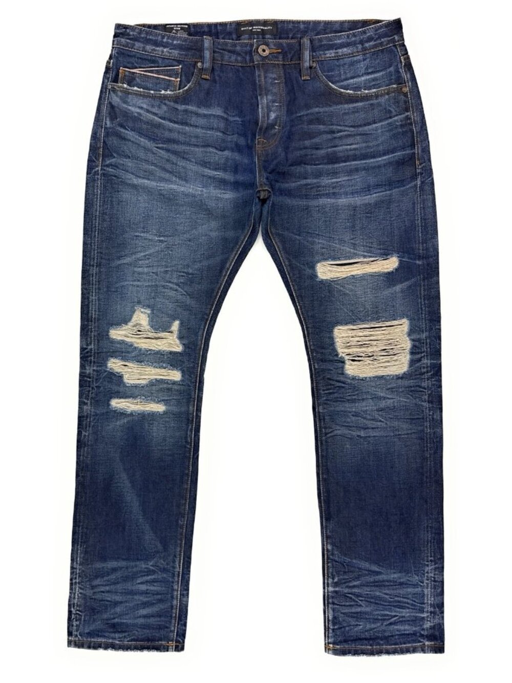 Cult Of Individuality Greaser Jeans Sz 38x33 Japanese Selvedge Distressed Denim